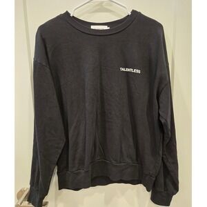 Talentless Black Logo Crewneck Sweatshirt Small Fleece Lined Streetwear